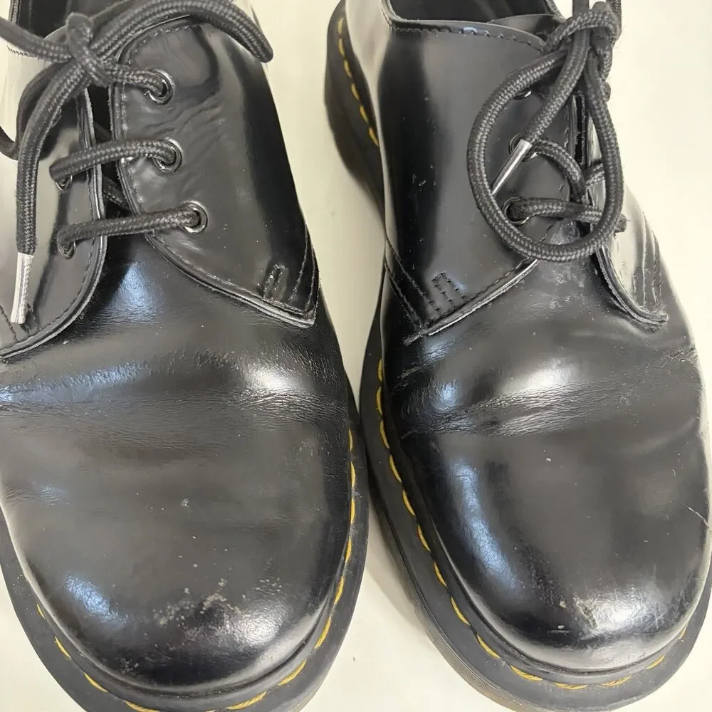 Dr Martens Smooth Black Leather Oxford Shoes 21084 Men's Sz 9 Women's 10L